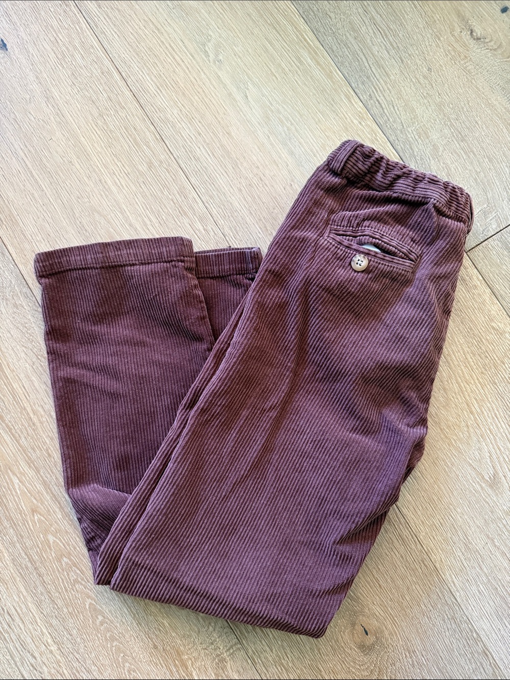 Kids Corduroy Pull-On Pants in Plum